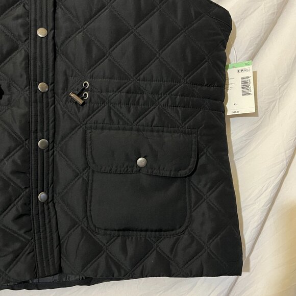 NWT - Black Quilted Women's Vest, Size XL - Picture 2 of 4